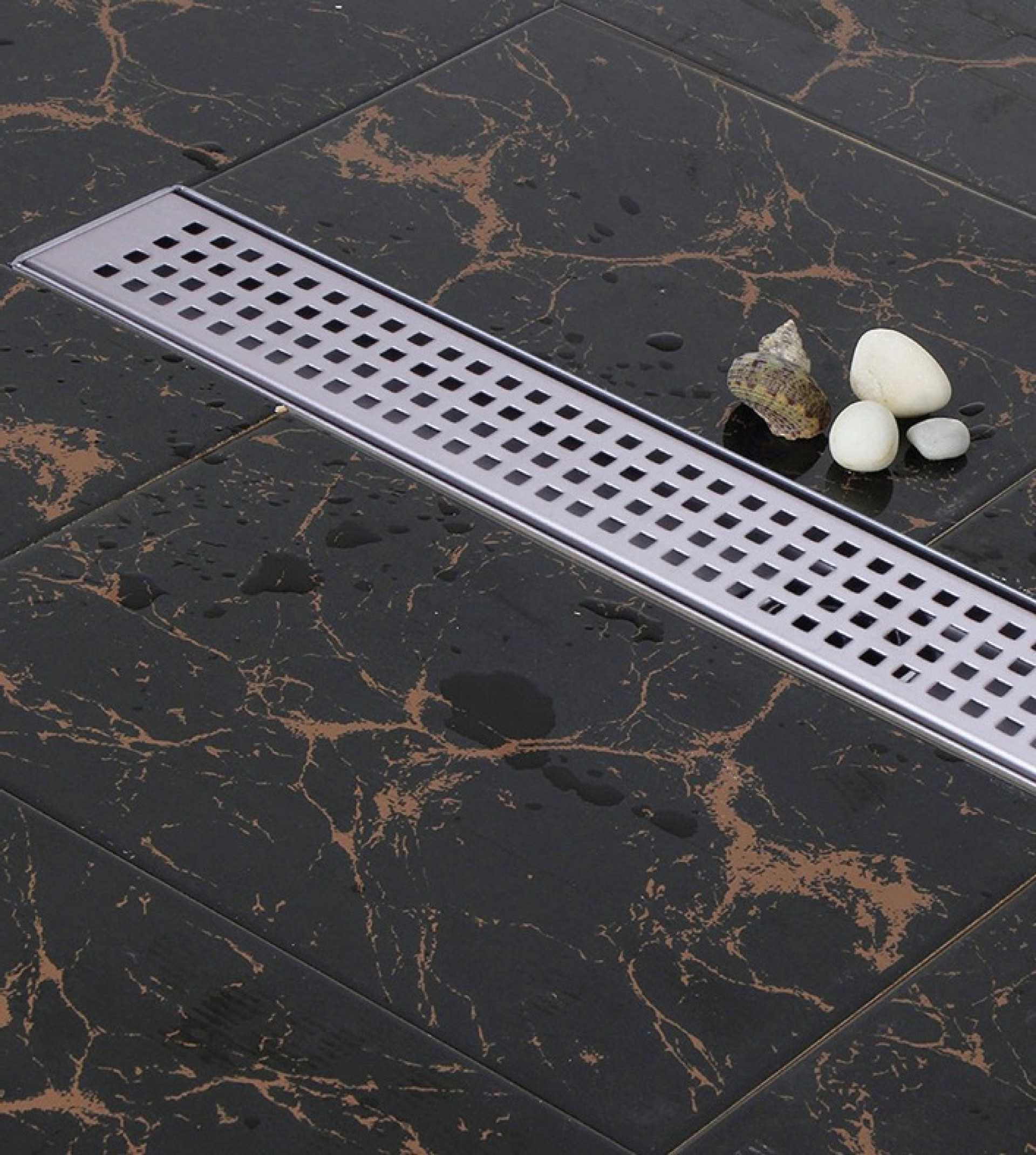 CALHA DE DUCHE HORIZONTAL COM SIFÃO ROTATIVO 360º