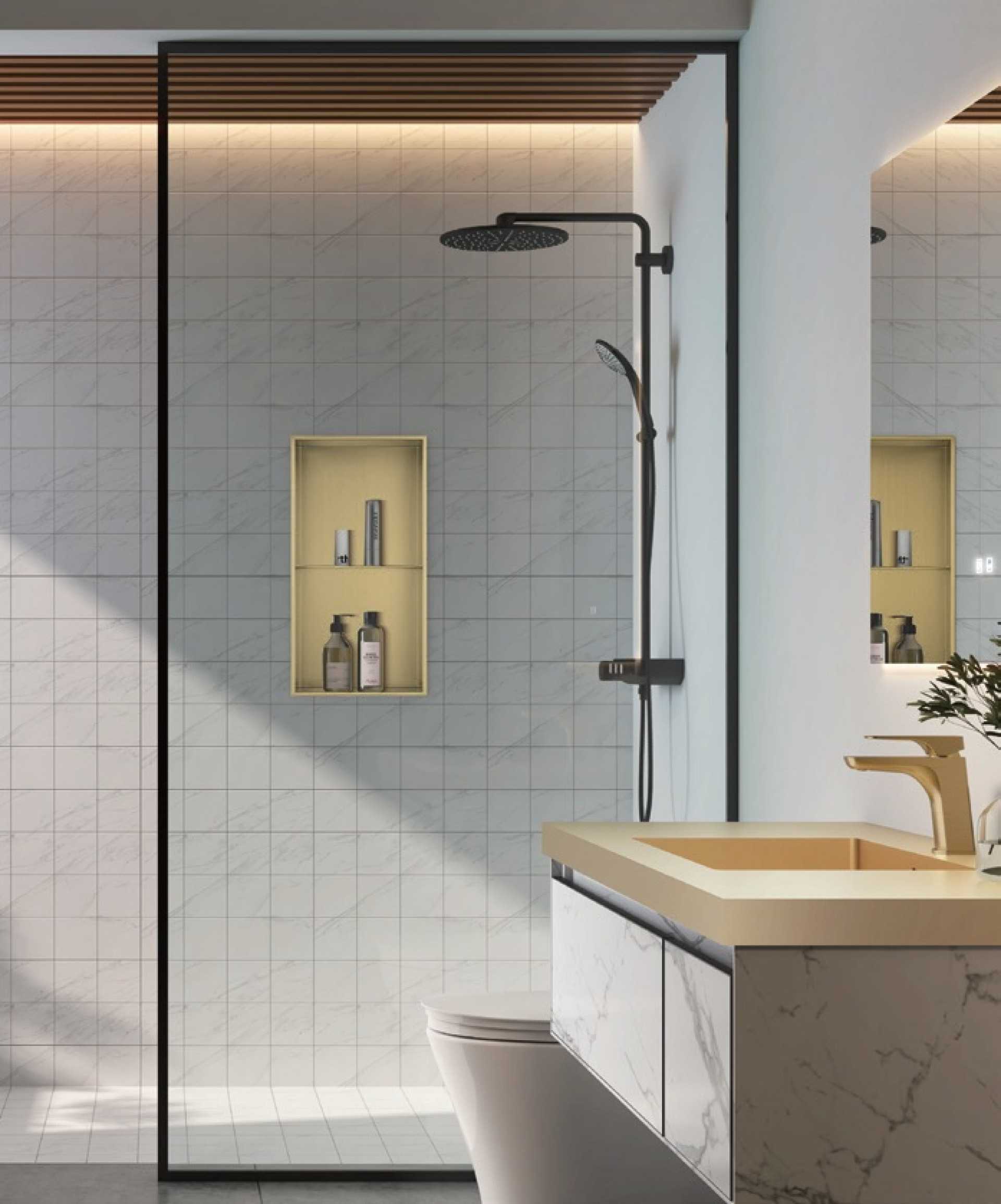 NICHO EM INOX  - 2 PRATELEIRAS